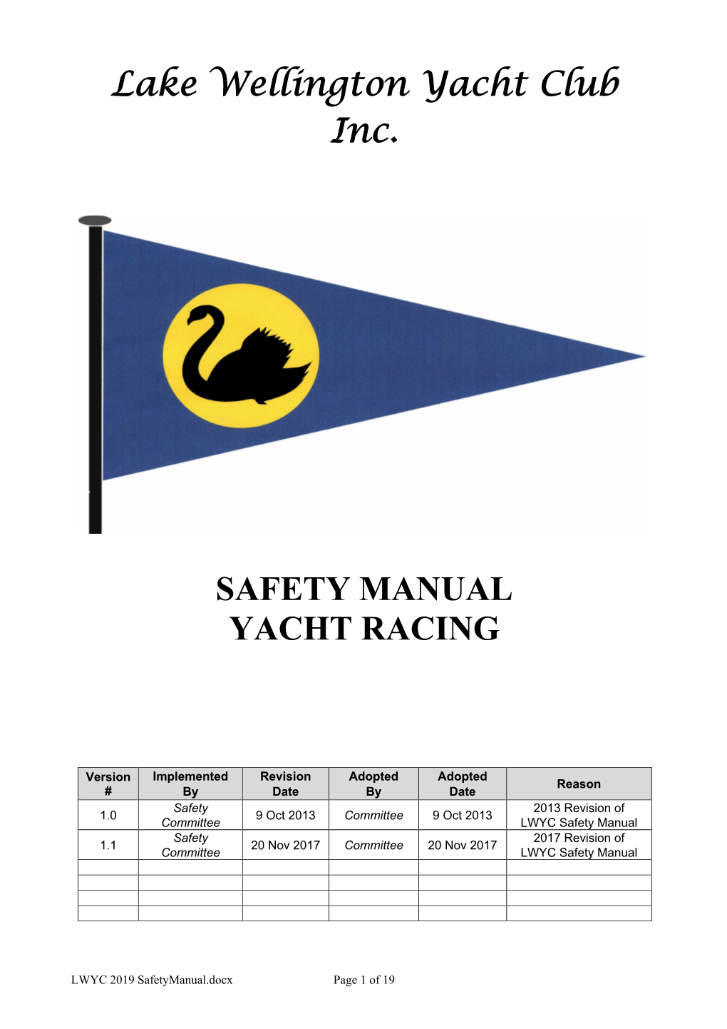 Safety Manual Yacht Racing