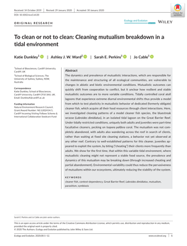 To Clean Or Not to Clean: Cleaning Mutualism Breakdown in a Tidal Environment