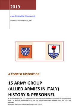 15 Army Group History & Personnel