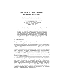 Portability of Prolog Programs: Theory and Case-Studies