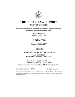 The Indian Law Reports (Cuttack Series)