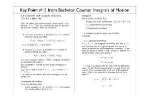 Integrals of Motion Key Point #15 from Bachelor Course