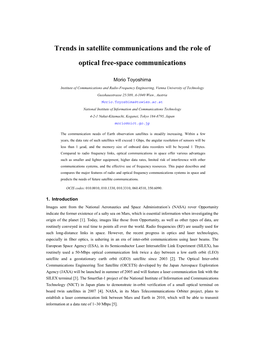 Trends in Satellite Communications and the Role of Optical Free-Space Communications