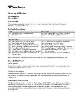 Board Meeting Minutes 05-28-2020