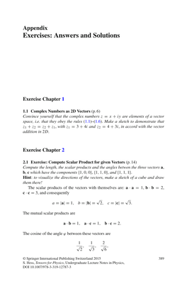 Exercises: Answers and Solutions