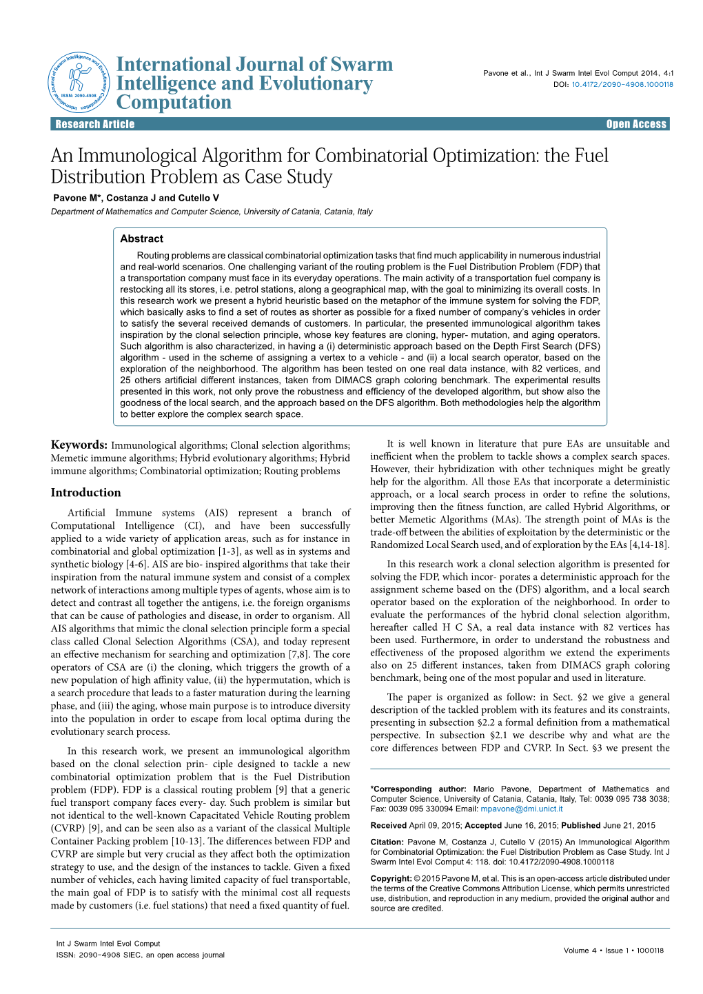 An Immunological Algorithm for Combinatorial Optimization: The