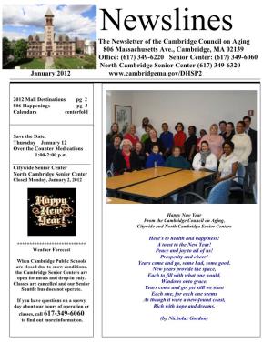 The Newsletter of the Cambridge Council On