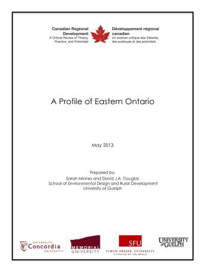 A Profile of Eastern Ontario