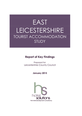 East Leicestershire Tourist Accommodation Study
