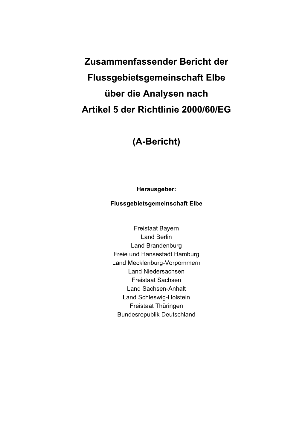 A-Bericht FGG Elbe