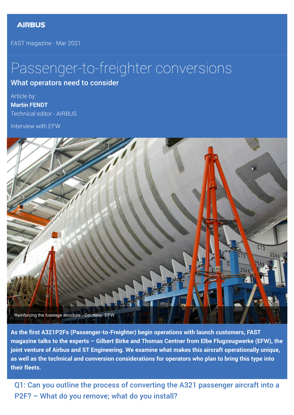 Passenger-To-Freighter Conversions What Operators Need to Consider