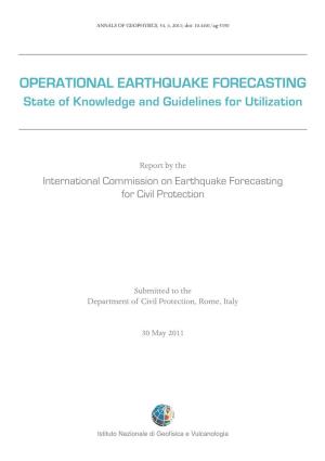 International Commission on Earthquake Forecasting for Civil Protection