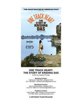 ONE TRACK HEART: the STORY of KRISHNA DAS a Film by Jeremy Frindel