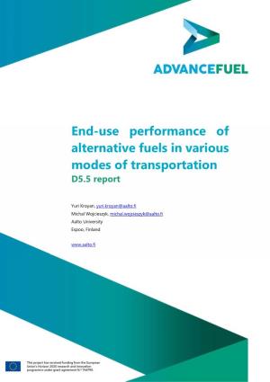End-Use Performance of Alternative Fuels in Various Modes of Transportation D5.5 Report