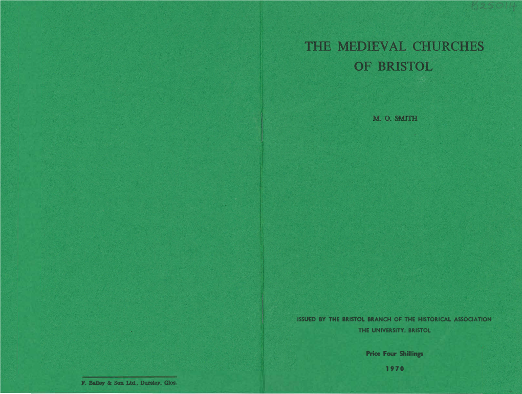 The Medieval Churches of Bristol'