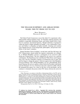 The Ftc from 1925 to 1929