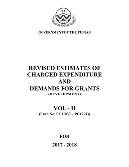 Revised Estimates of Charged Expenditure and Demands for Grants (Development)