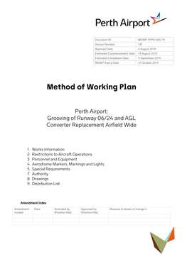 Method of Working Plan