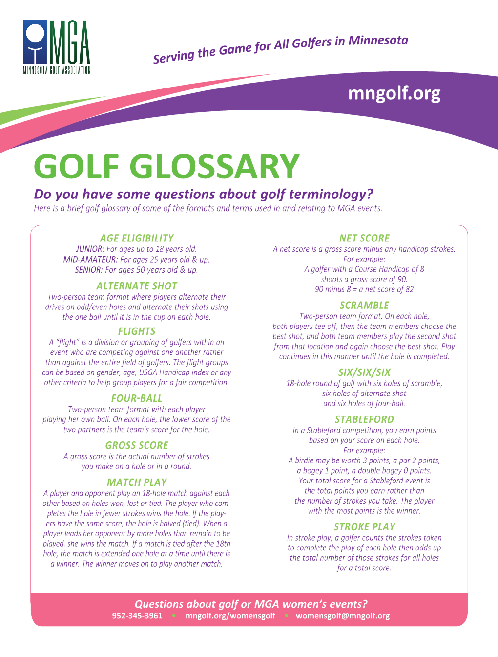 GOLF GLOSSARY Do You Have Some Questions About Golf Terminology Here 