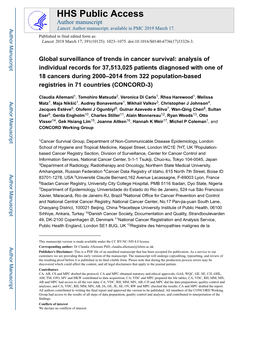 Global Surveillance of Trends in Cancer Survival