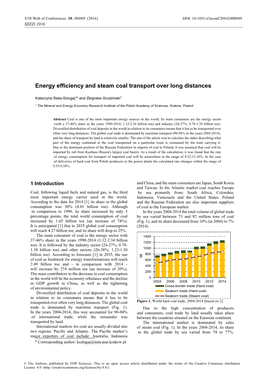 Energy Efficiency and Steam Coal Transport Over Long Distances