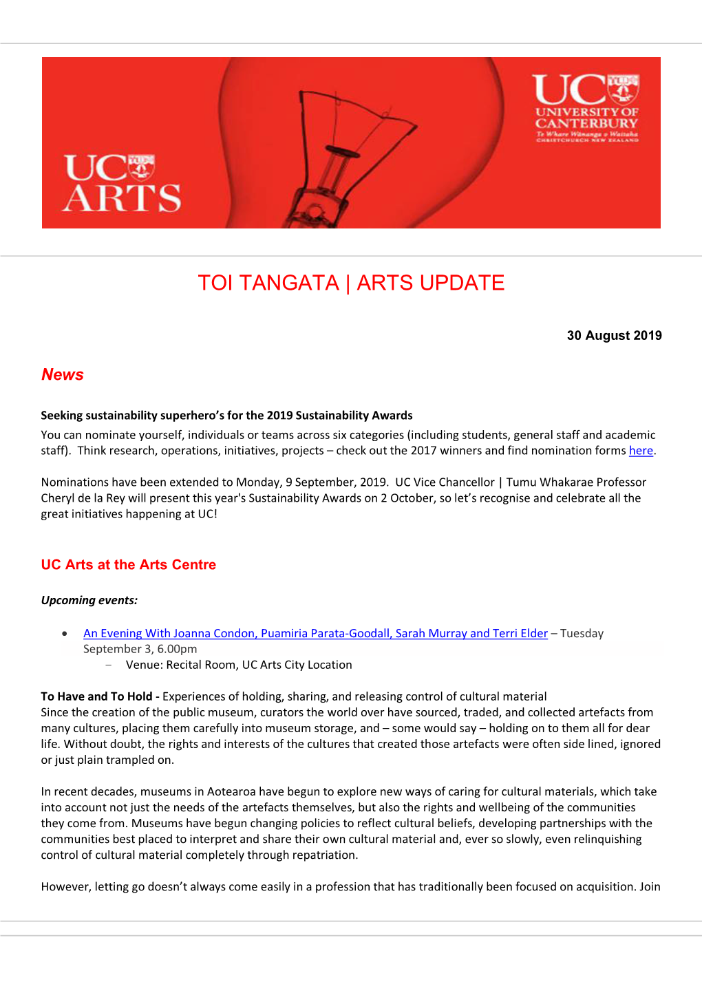 Toi Tangata | Arts Update