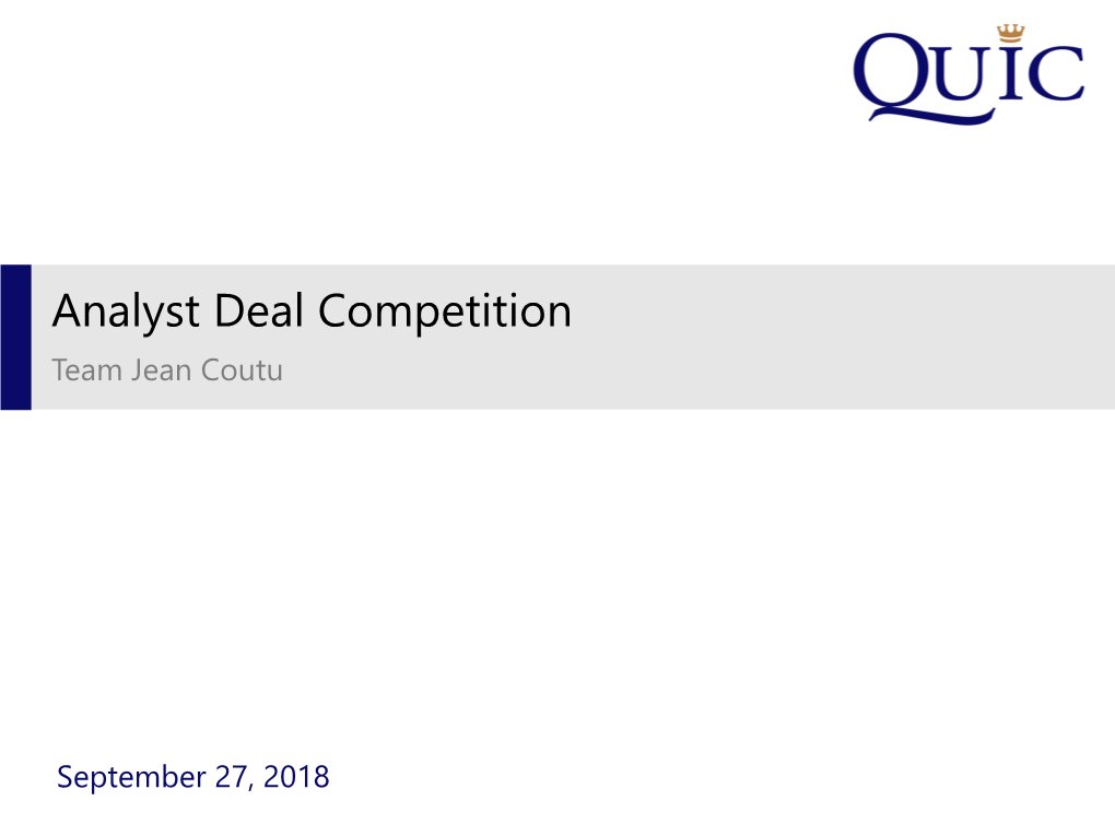 Analyst Deal Competition Team Jean Coutu