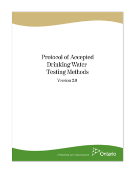 Protocol of Accepted Drinking Water Testing Methods