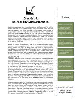 Soils of the Midwestern US Climate • a Description of the Average Temperature, Range It’S Sometimes Easy to Take the Soil Beneath Our Feet for Granted