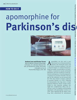 Apomorphine for Parkinson’S Dise