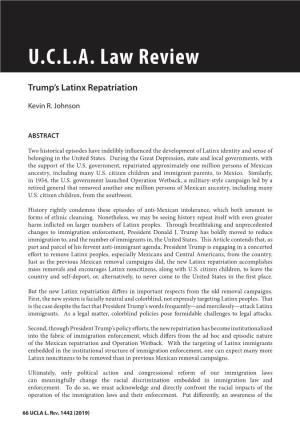 UCLA Law Review Trump's Latinx Repatriation