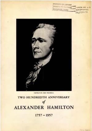 TWO HUNDREDTH ANNIVERSARY of ALEXANDER HAMILTON
