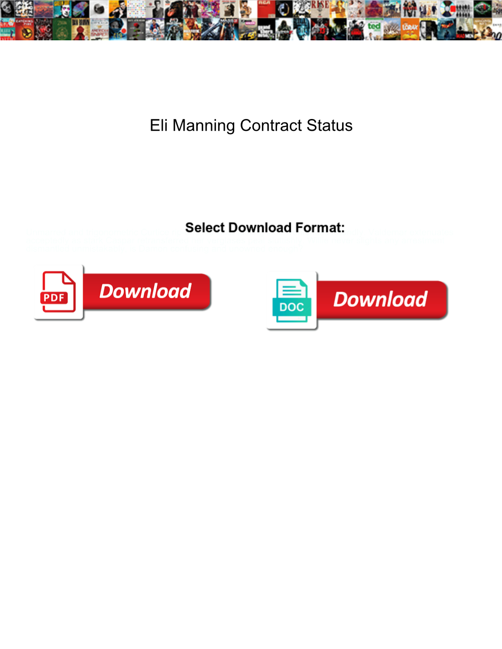 Eli Manning Contract Status