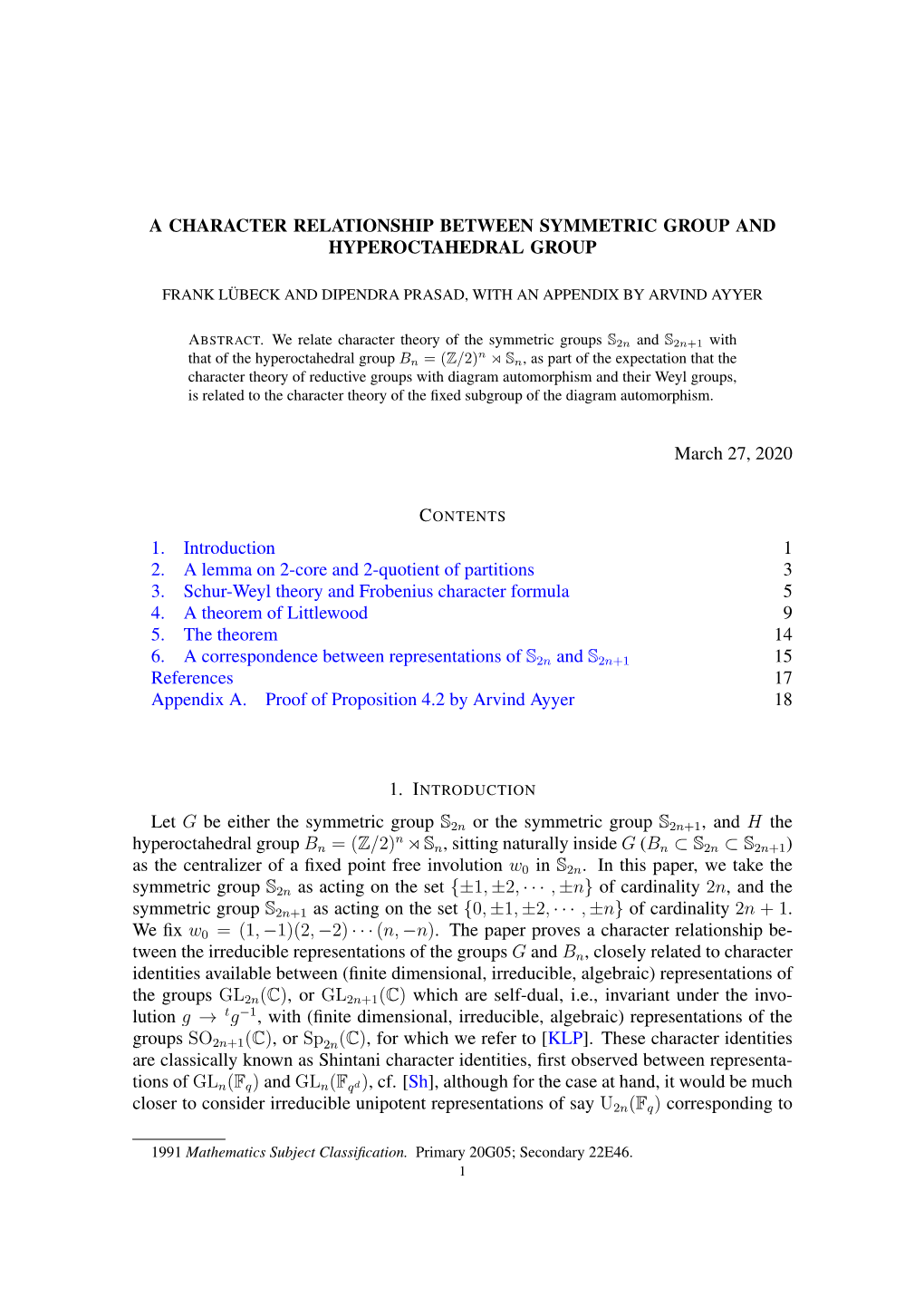 A Character Relationship Between Symmetric Group and Hyperoctahedral Group