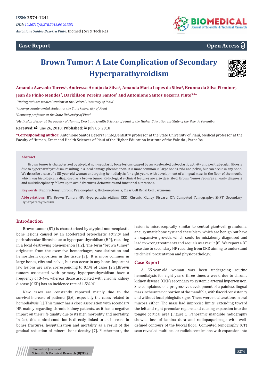 Brown Tumor: a Late Complication of Secondary Hyperparathyroidism