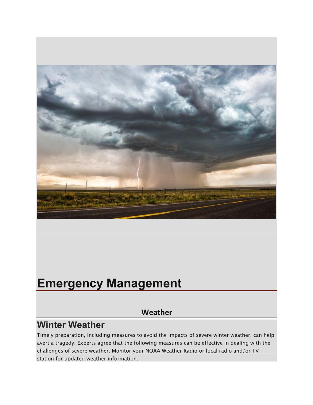 Emergency Management