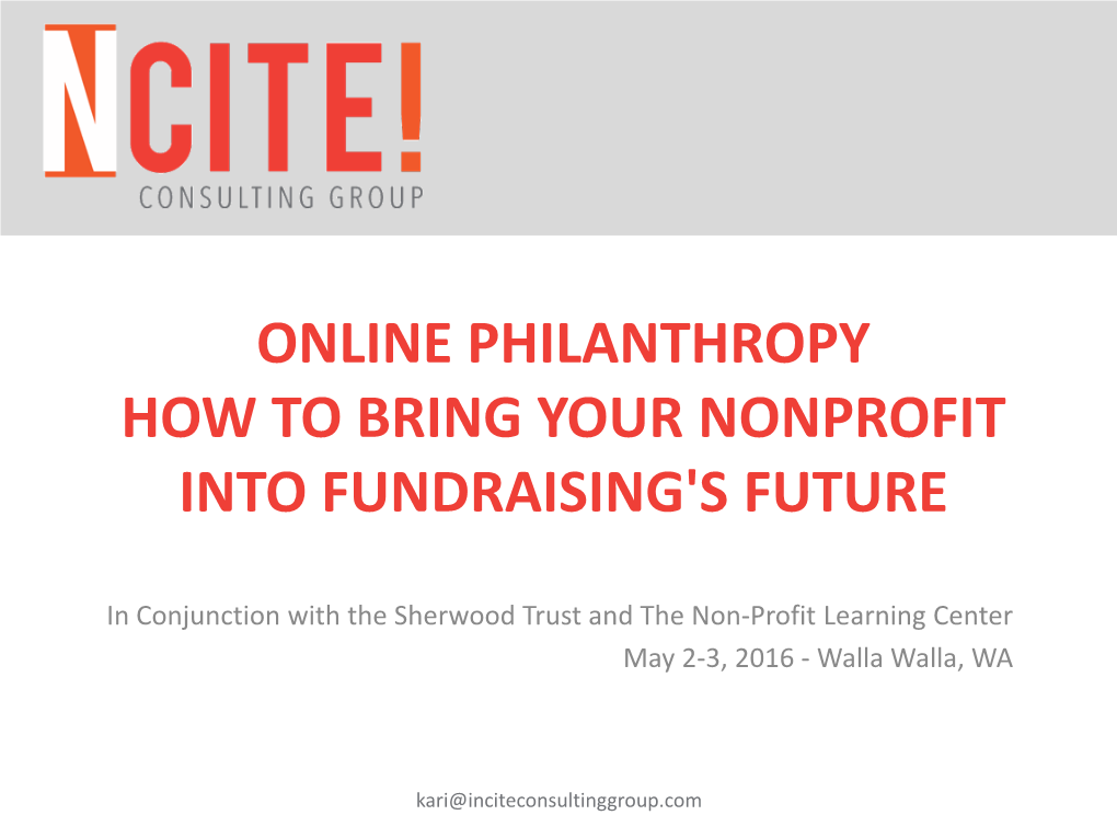 Online Philanthropy: How to Bring Your Nonprofit Into Fundraising's