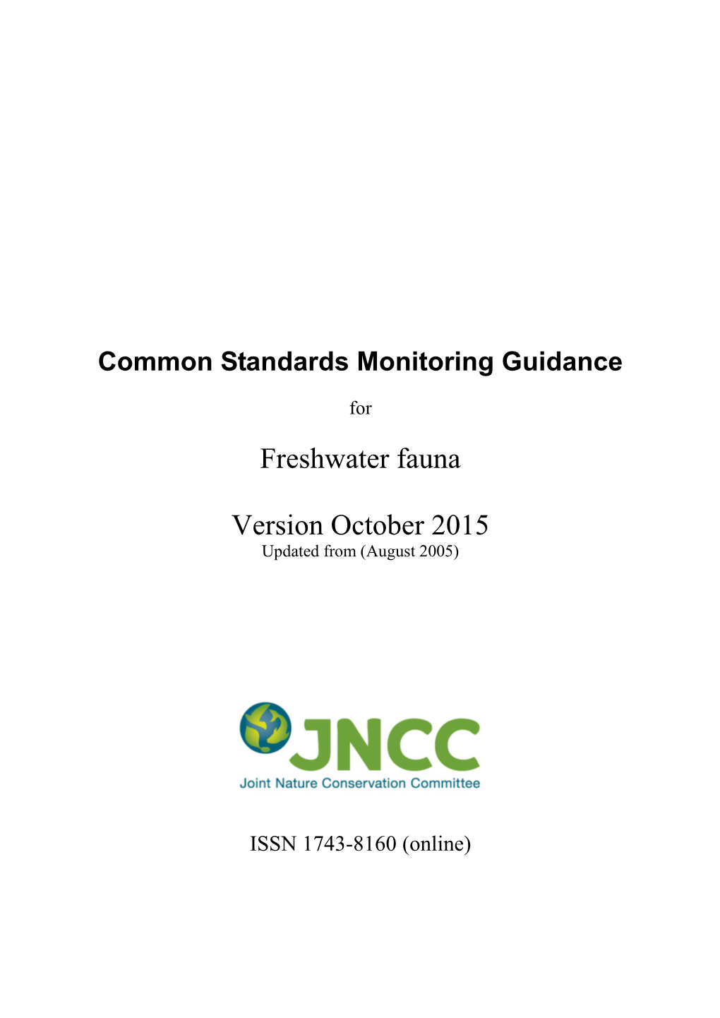 Common Standards Monitoring Guidance for Freshwater Fauna (2015)