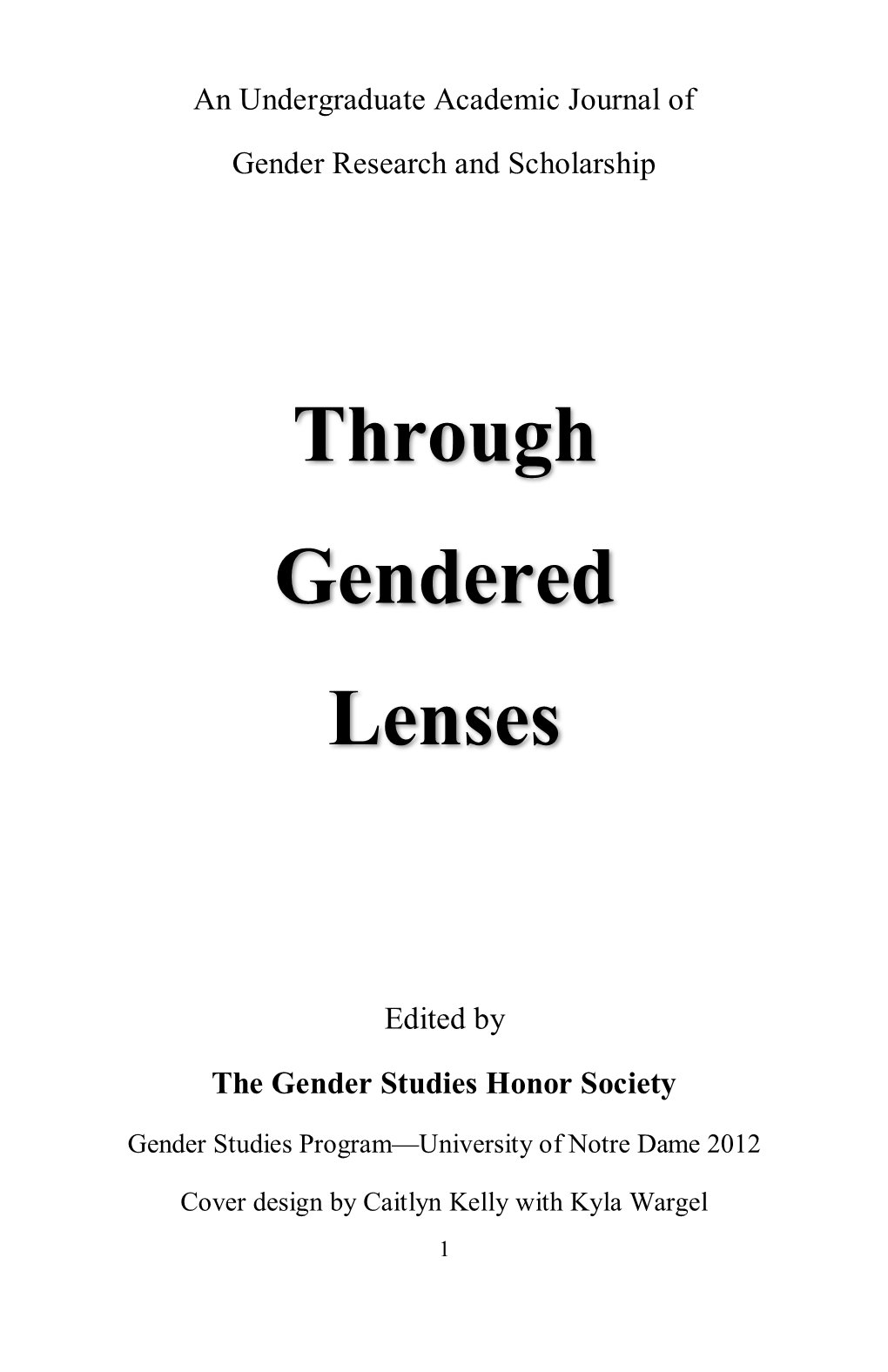 Through Gendered Lenses