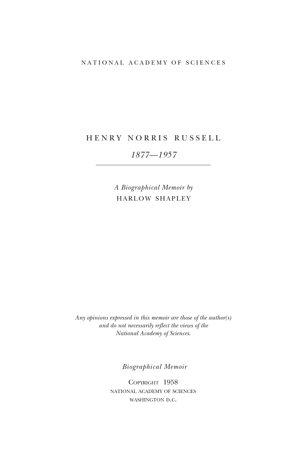 Henry Norris Russell