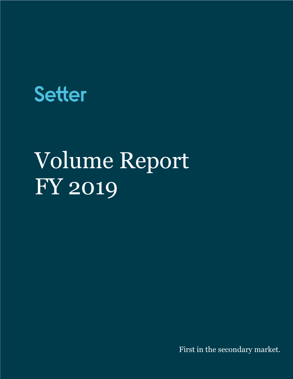 Volume Report FY 2019