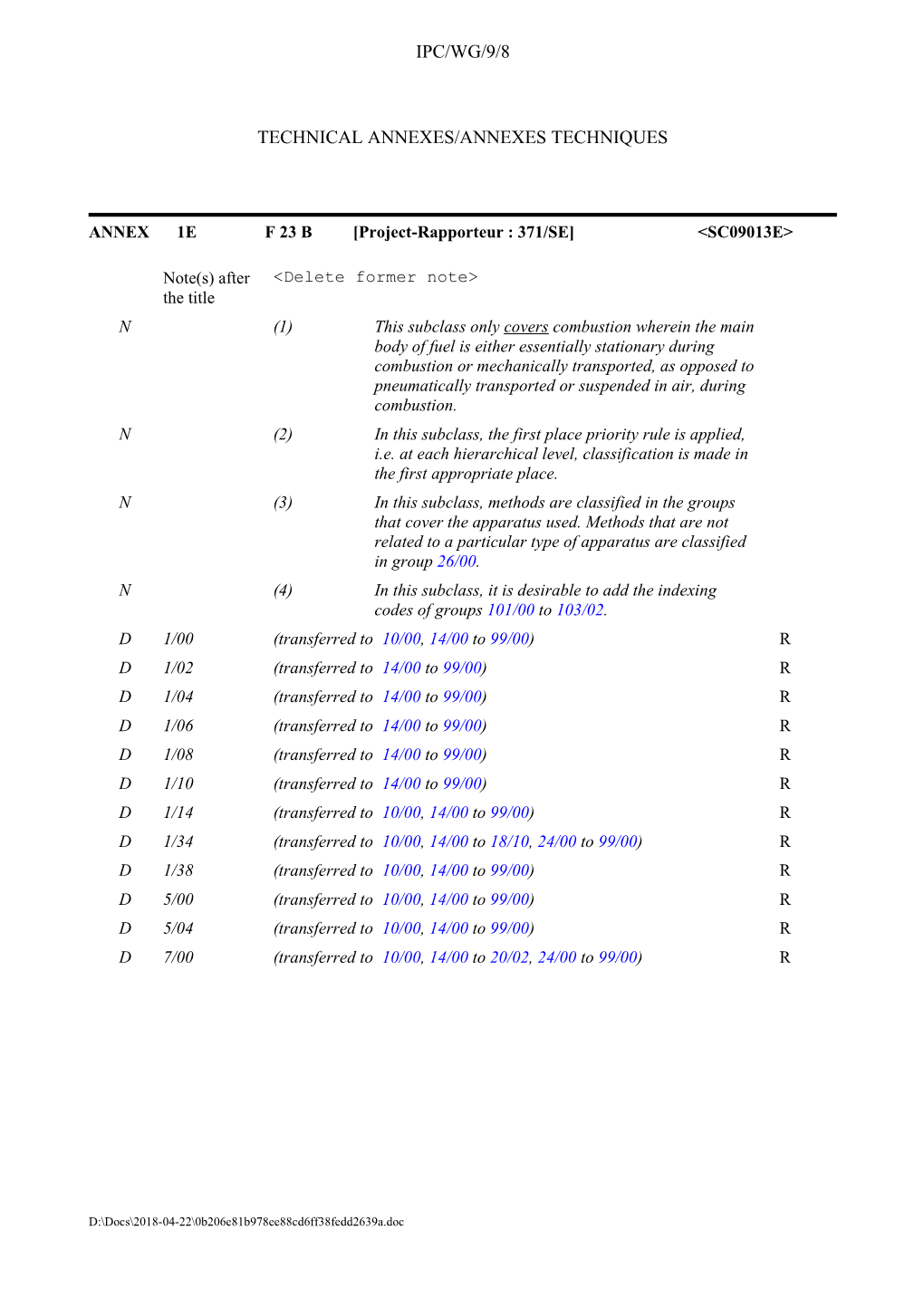 IPC/WG/9/8: Report (Tech 1)