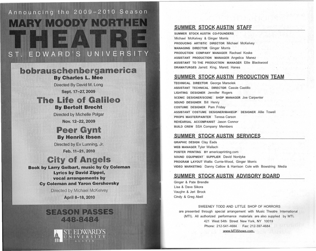 Program from Sweeney Todd