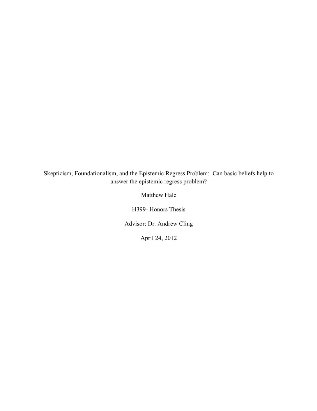 Can Basic Beliefs Help to Answer the Epistemic Regress Problem?