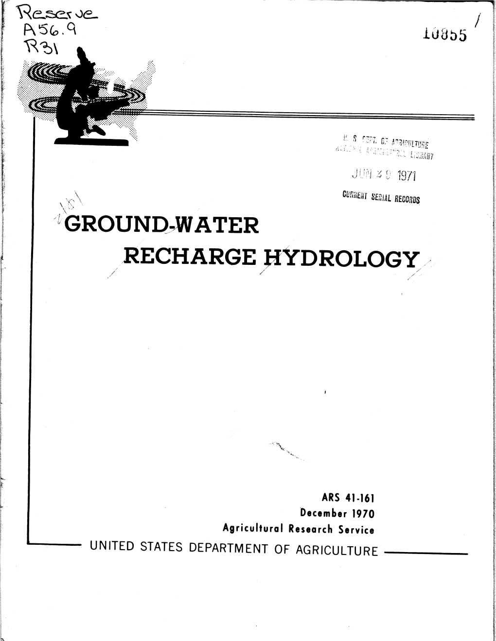 Groundjwater Recharge Hydrology