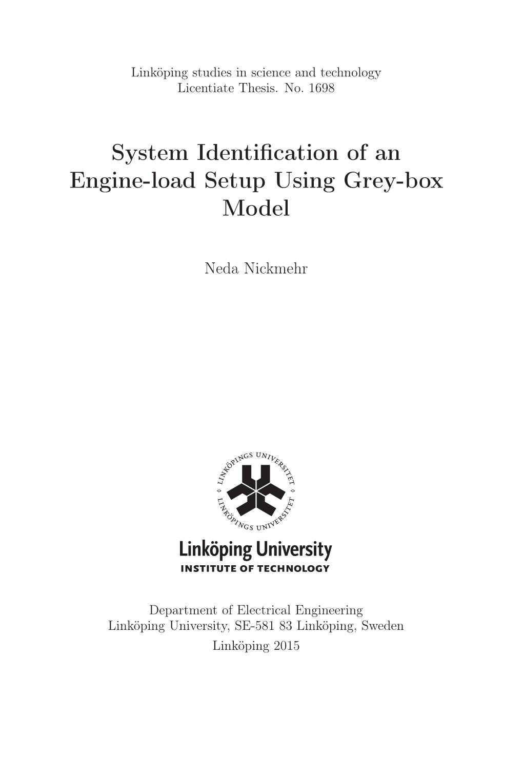 System Identification of an Engine-Load Setup Using Grey-Box