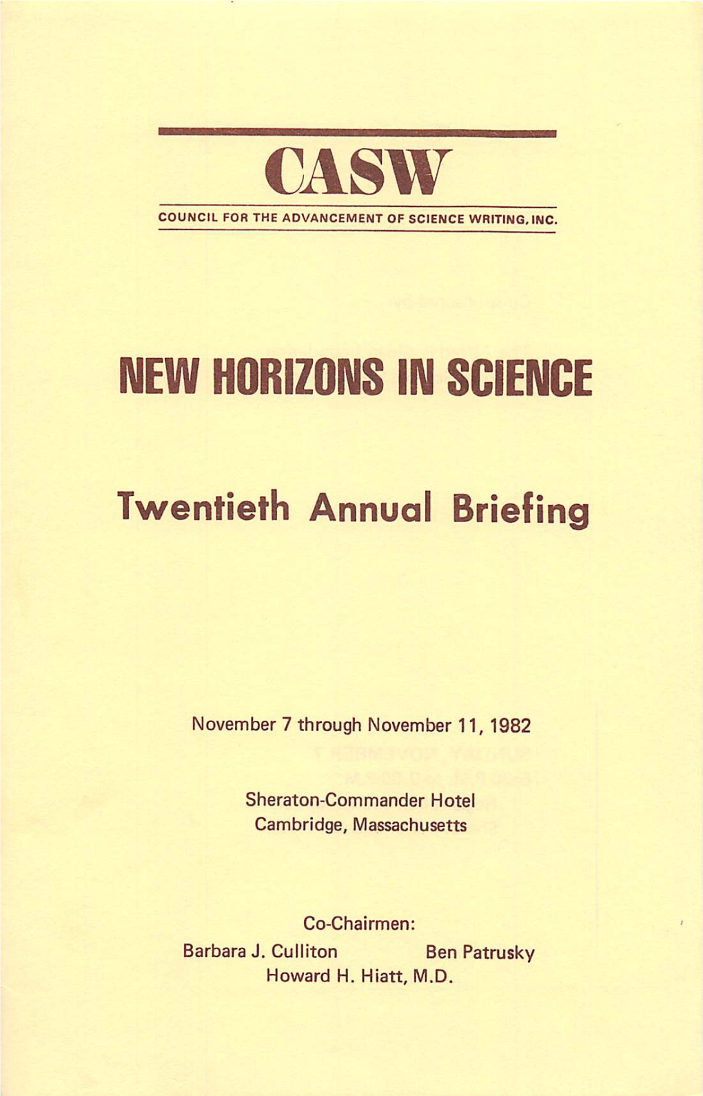 New Horizons in Science