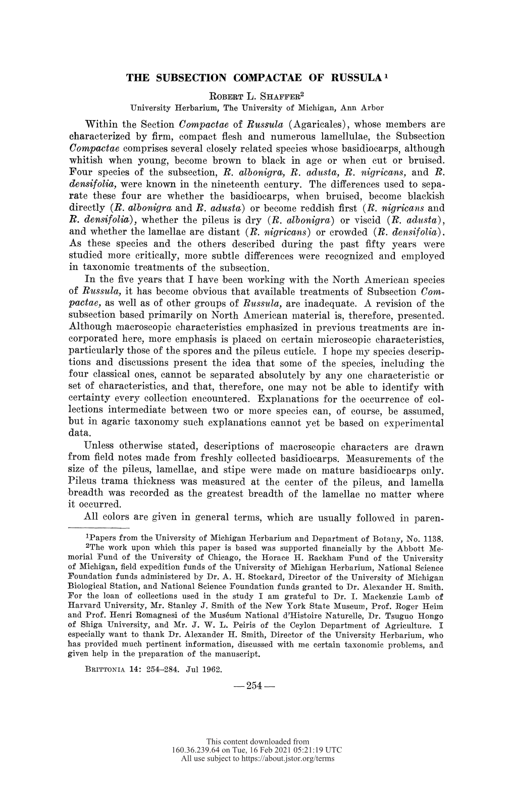 The Subsection Compactae of Russula1