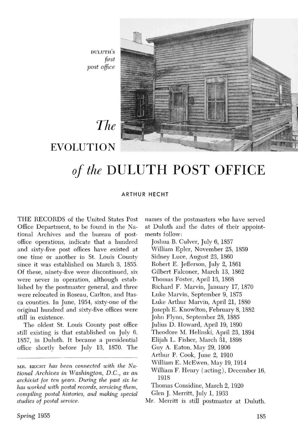 The Evolution of the Duluth Post Office