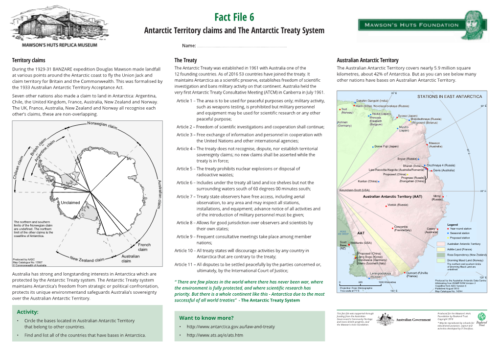 Antarctic Territory & Treaty